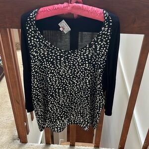 Anthropologie top with jersey sleeves and bac